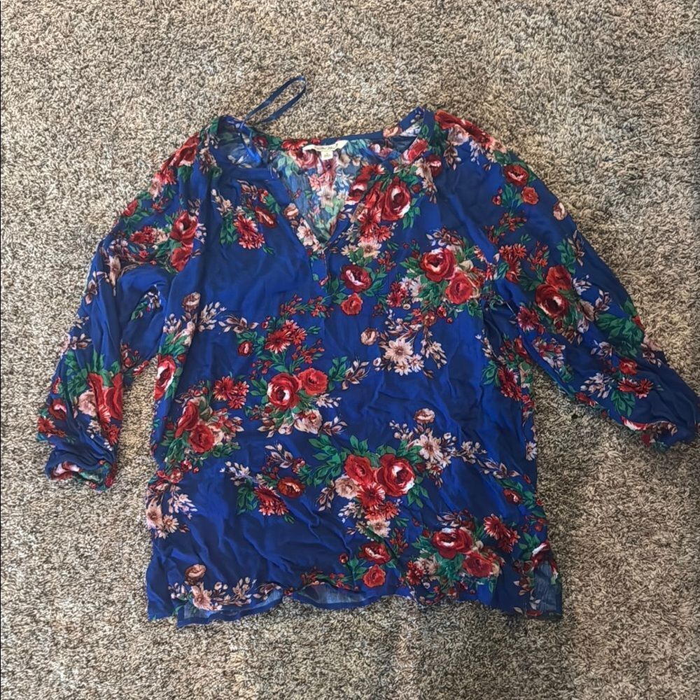 Floral Blue Women’s Shirt